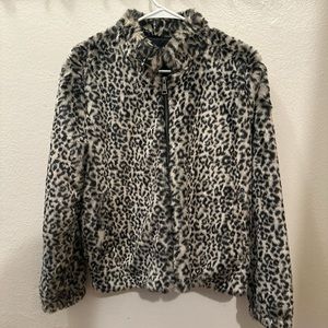 Leopard Print Bomber Jacket